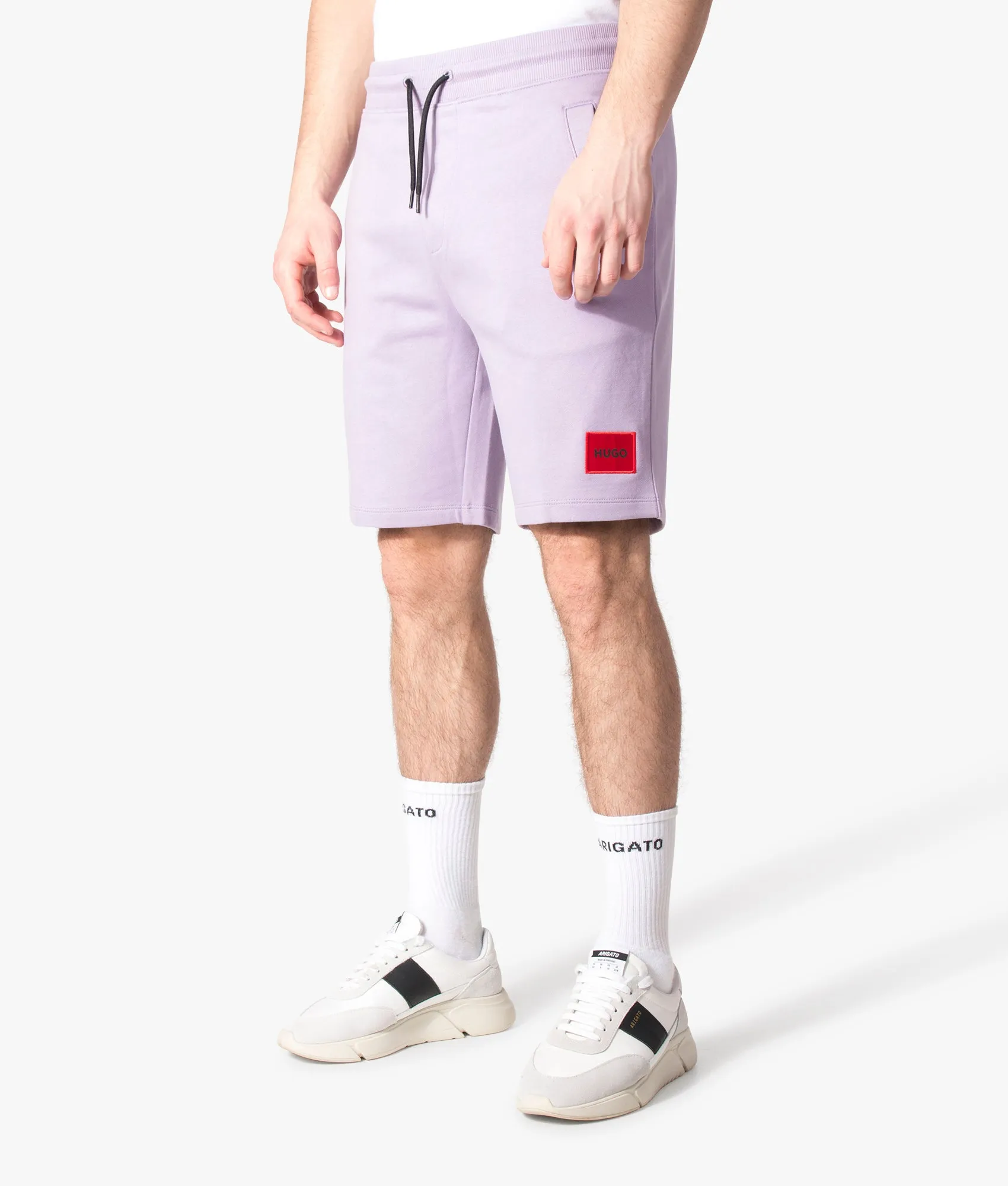 Diz222 Red Logo Label Shorts