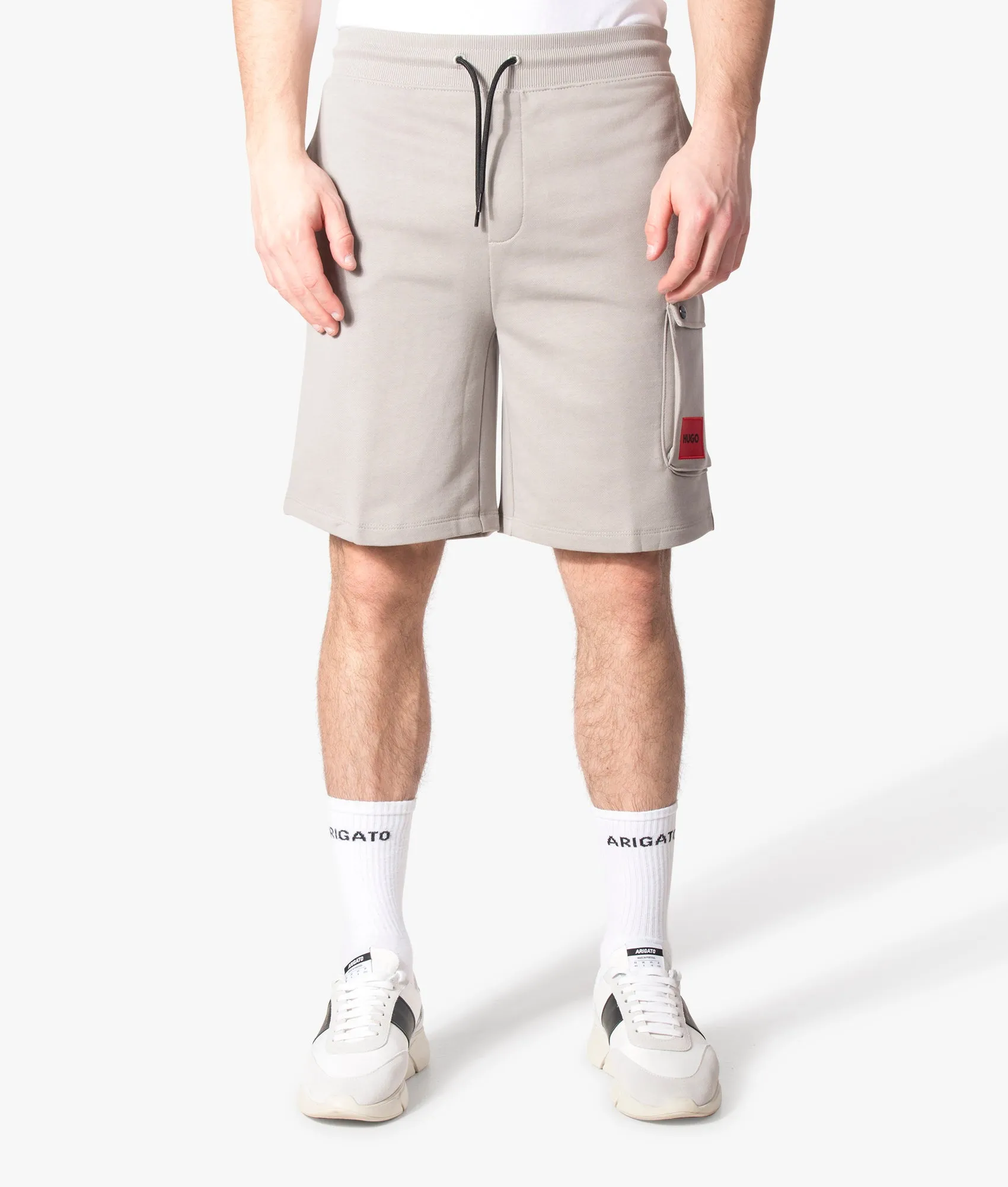 Dizzi222 Red Logo Label Shorts