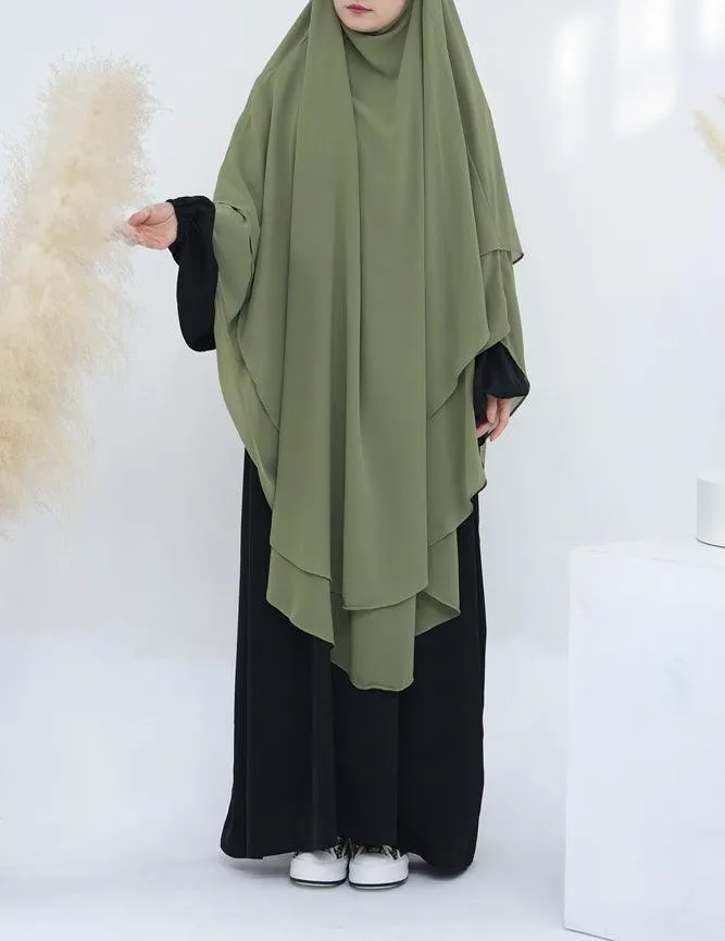 Elegant Extra Long Two-Layer Chiffon Scarf for All Occasions