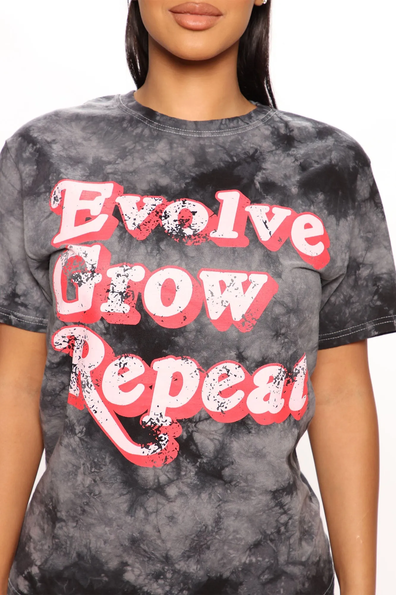 Evolve Grow Repeat Tie-Dye T-Shirt - Black/combo