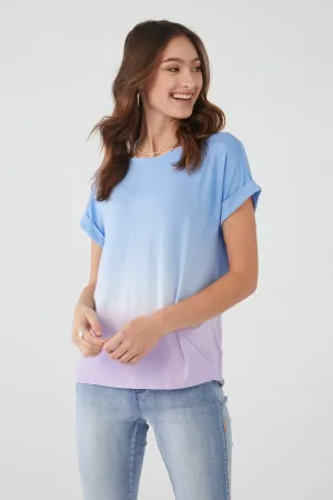 FDJ Dip Dyed Boatneck T-Shirt 3000756-WILDPO Wild Pansy Ombré - 1 ONLY SIZE XXL - 20% OFF