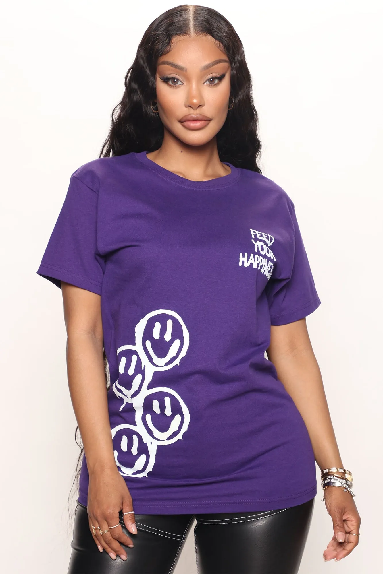 Feed Your Happiness T-Shirt - Purple