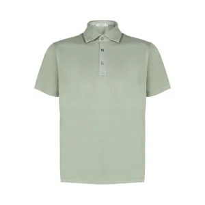 FERRANTE Cotton Short Sleeve Polo ARMY GREEN