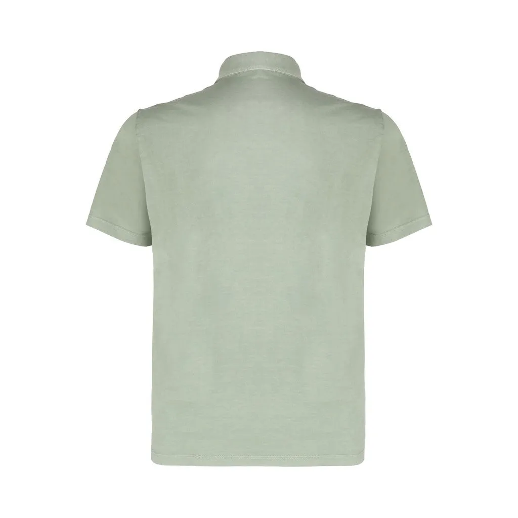 FERRANTE Cotton Short Sleeve Polo ARMY GREEN