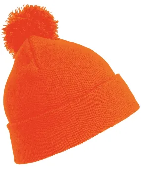 Flo Orange - Junior pom pom beanie