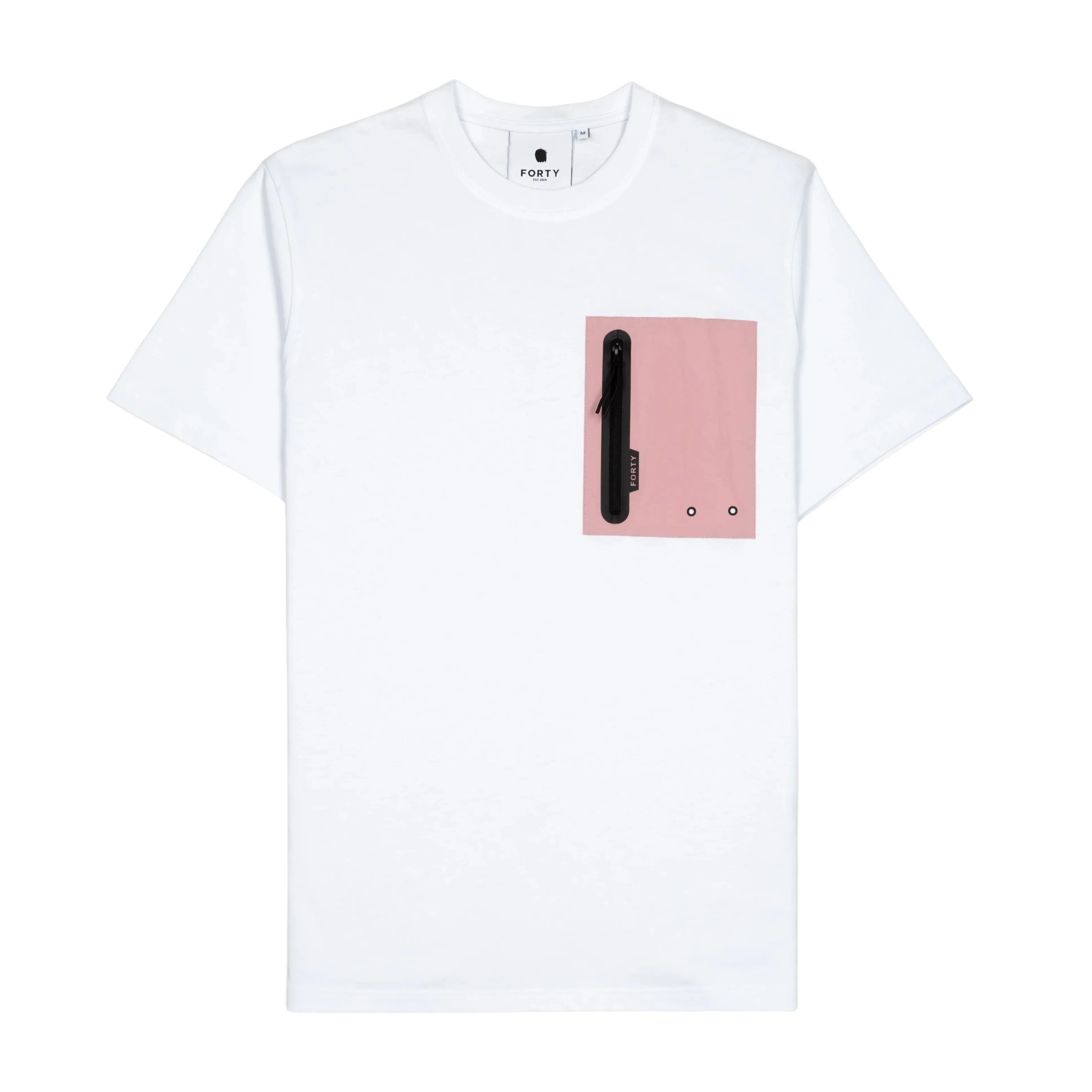 Forty Doyle Pocket White/Dusty Pink T-Shirt