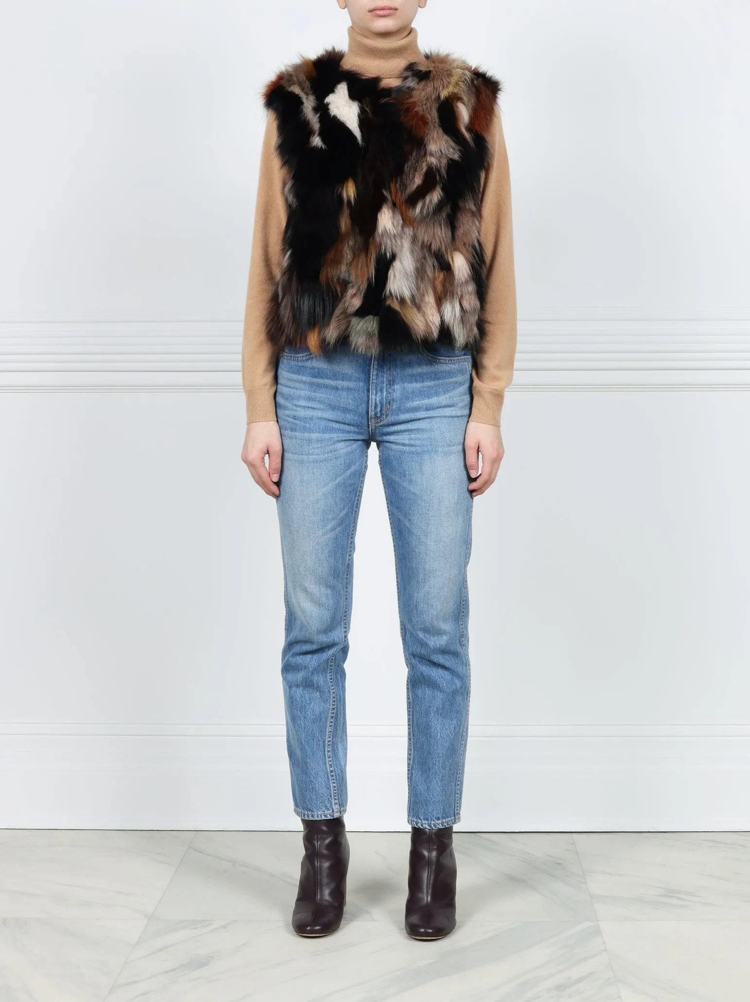 Fox Fur Patchwork Vest