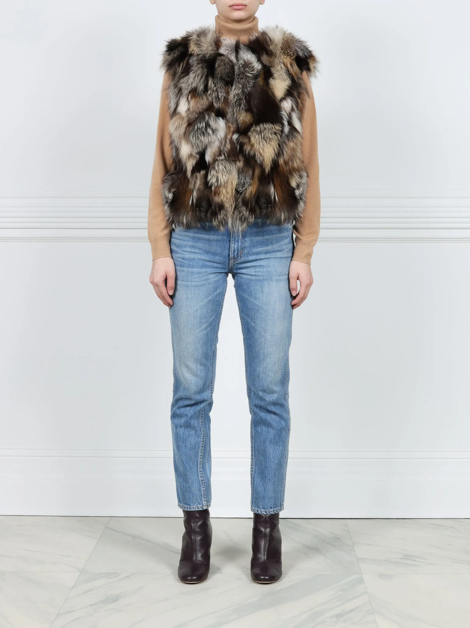 Fox Fur Patchwork Vest