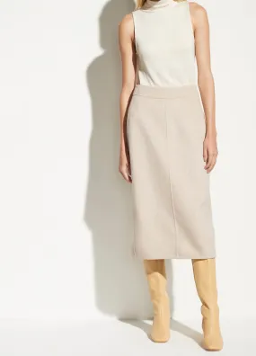 Front Seam Skirt in Heather Oatmeal