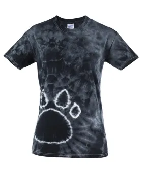 gildan tie-dye adult pawprints tee - black (2xl)