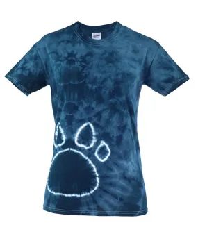 gildan tie-dye adult pawprints tee - navy (3xl)