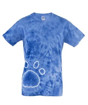 gildan tie-dye adult pawprints tee - royal (2xl)