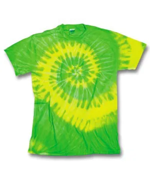 gildan tie-dye adult tides/waves tee - neon citrus (s)