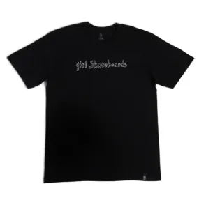 Girl Hand Script Tee Black