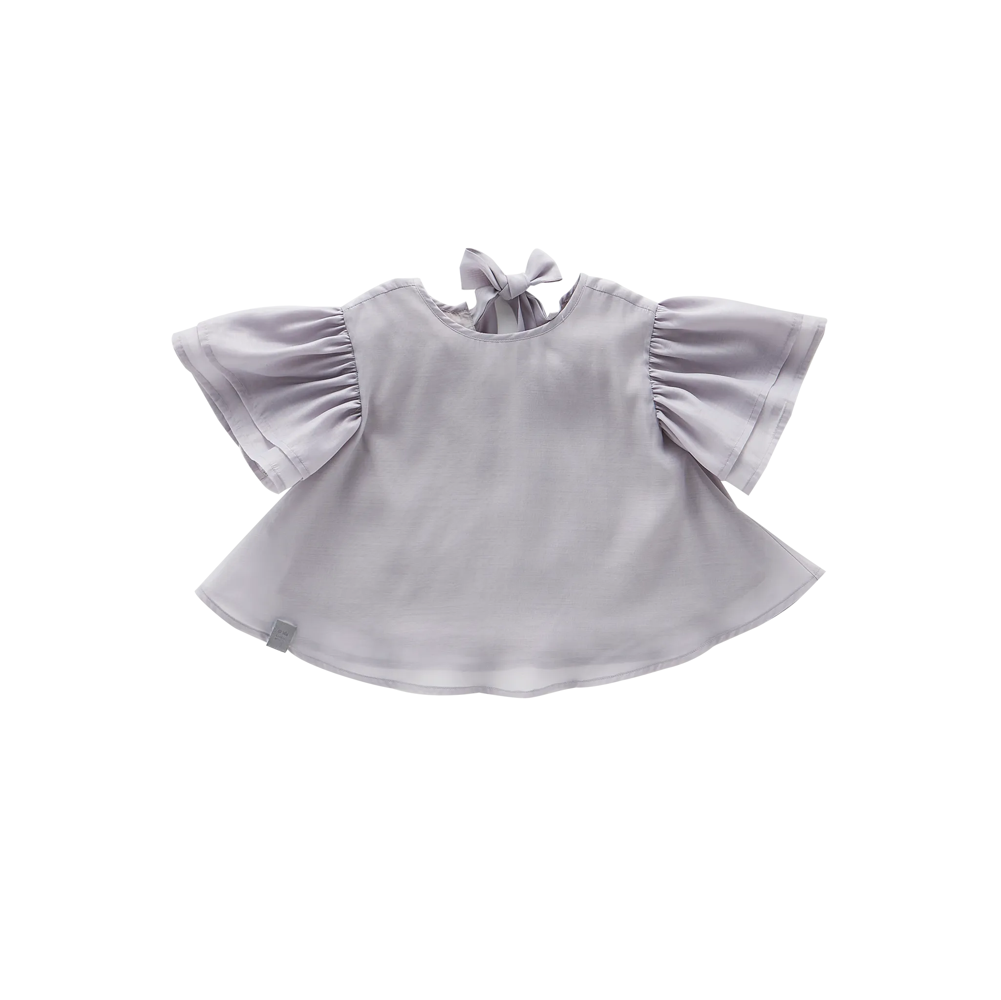 Girls Organza Layered Flared Top  | Grey