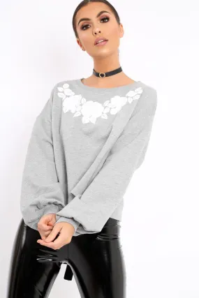 Grey Flower Jumper Tie Back - Alchemy