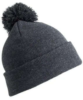 Grey - Junior pom pom beanie