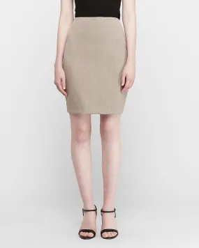 High Waisted Clean Pencil Skirt in Oatmeal Heather