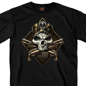 Hot Leathers GMS1415 Men’s ‘2nd Amendment Camo Skull‘ Short Sleeve Black T-Shirt