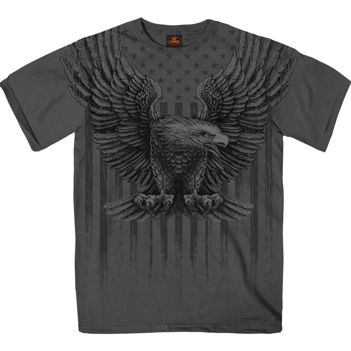 Hot Leathers GMS1524 Men’s Charcoal Short Sleeved Up-Wing Eagle