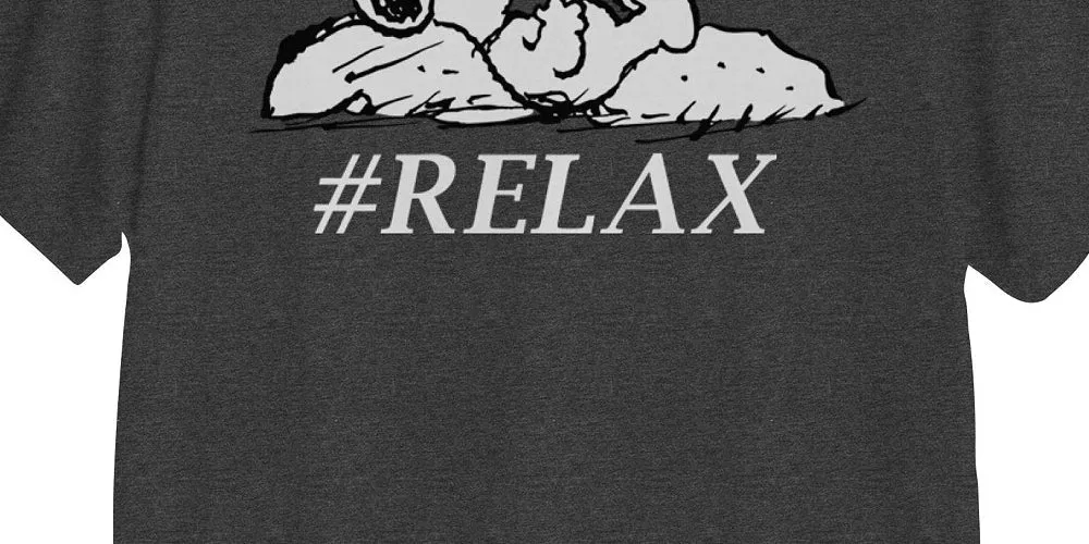 Hybrid Men's Snoopy Relax Graphic Short Sleeves T-Shirt Dark Gray Size Small