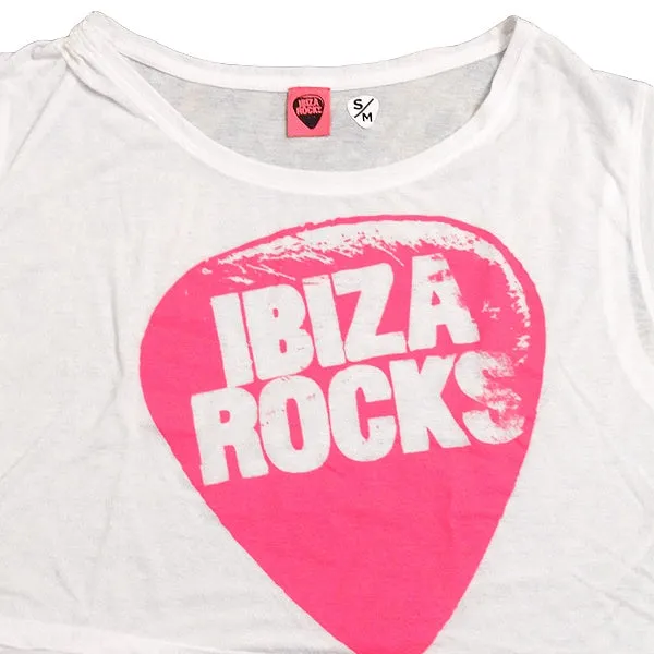 Ibiza Rocks Neon Logo Cropped Vest Top