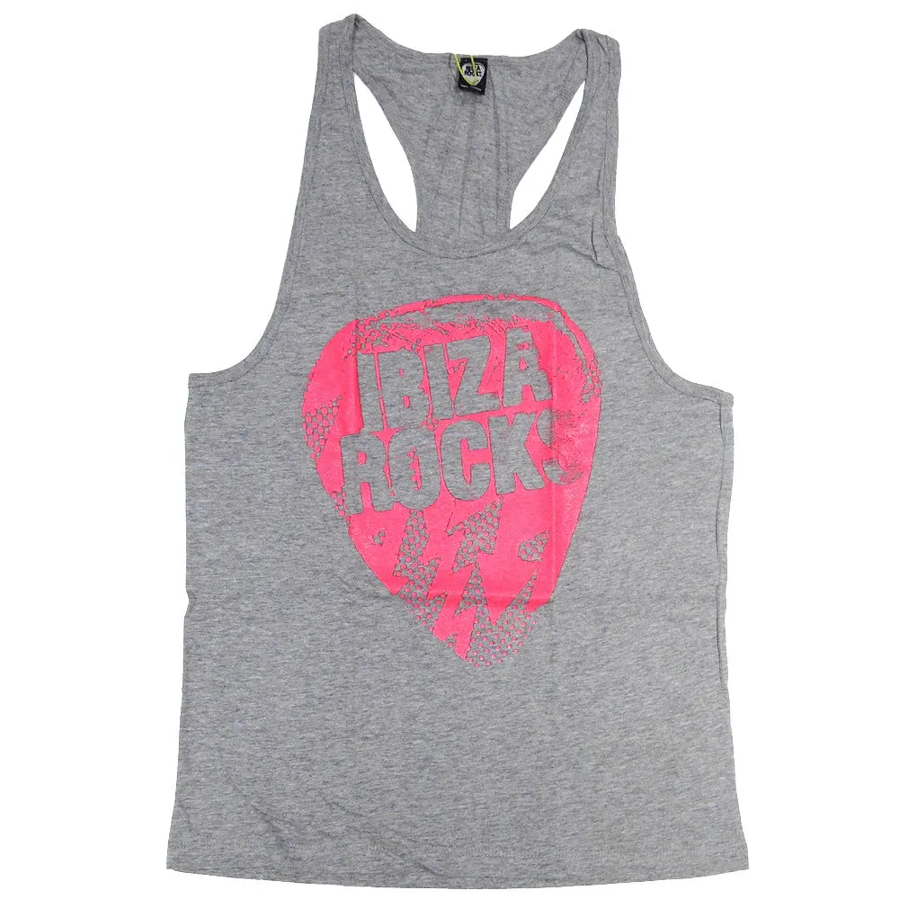 Ibiza Rocks Plectrum Grey Heather Men's Muscle Tank