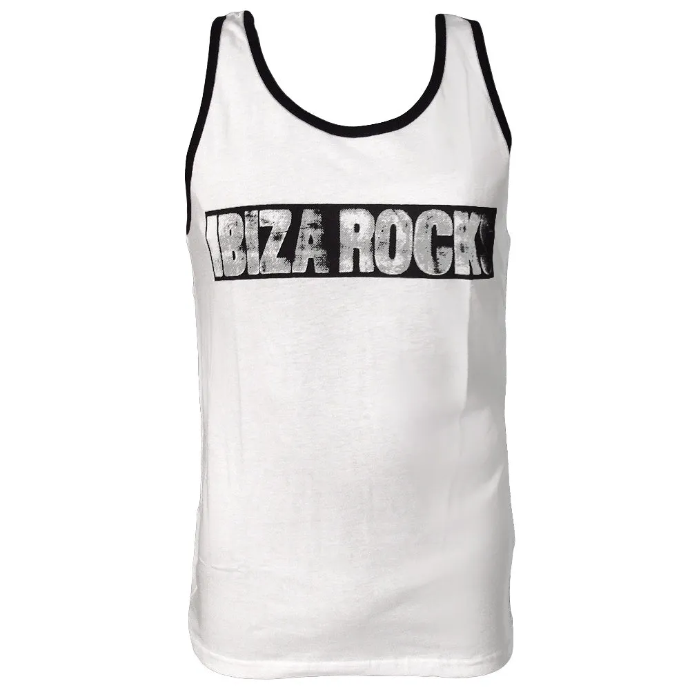 Ibiza Rocks Vintage Contrast Men's White Tank