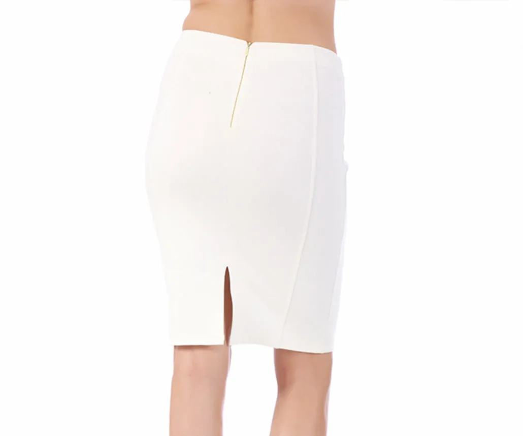 InstantFigure Short Pencil Skirt with Back Zip 16807M