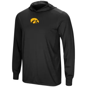 Iowa Hawkeyes Colosseum Black LS Hooded T-Shirt