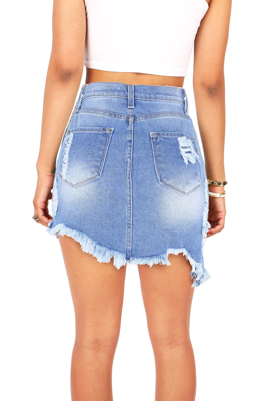 Jagged Edge Denim Skirt