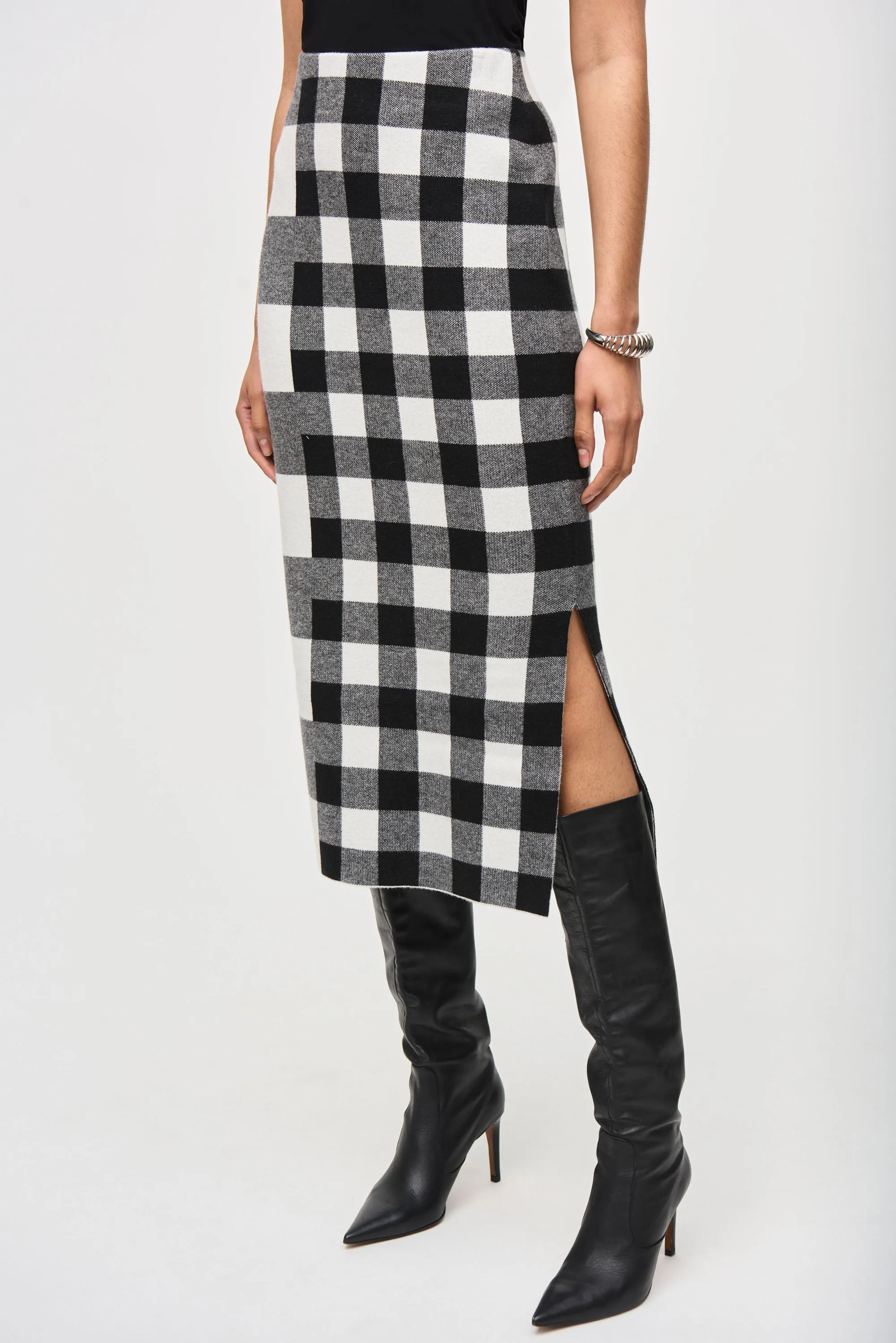 Joseph Ribkoff - Plaid Jacquard Knit Skirt 🇨🇦