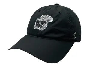 Kansas Jayhawks Zephyr Black Adjustable Snapback Lightweight Runner's Hat Cap