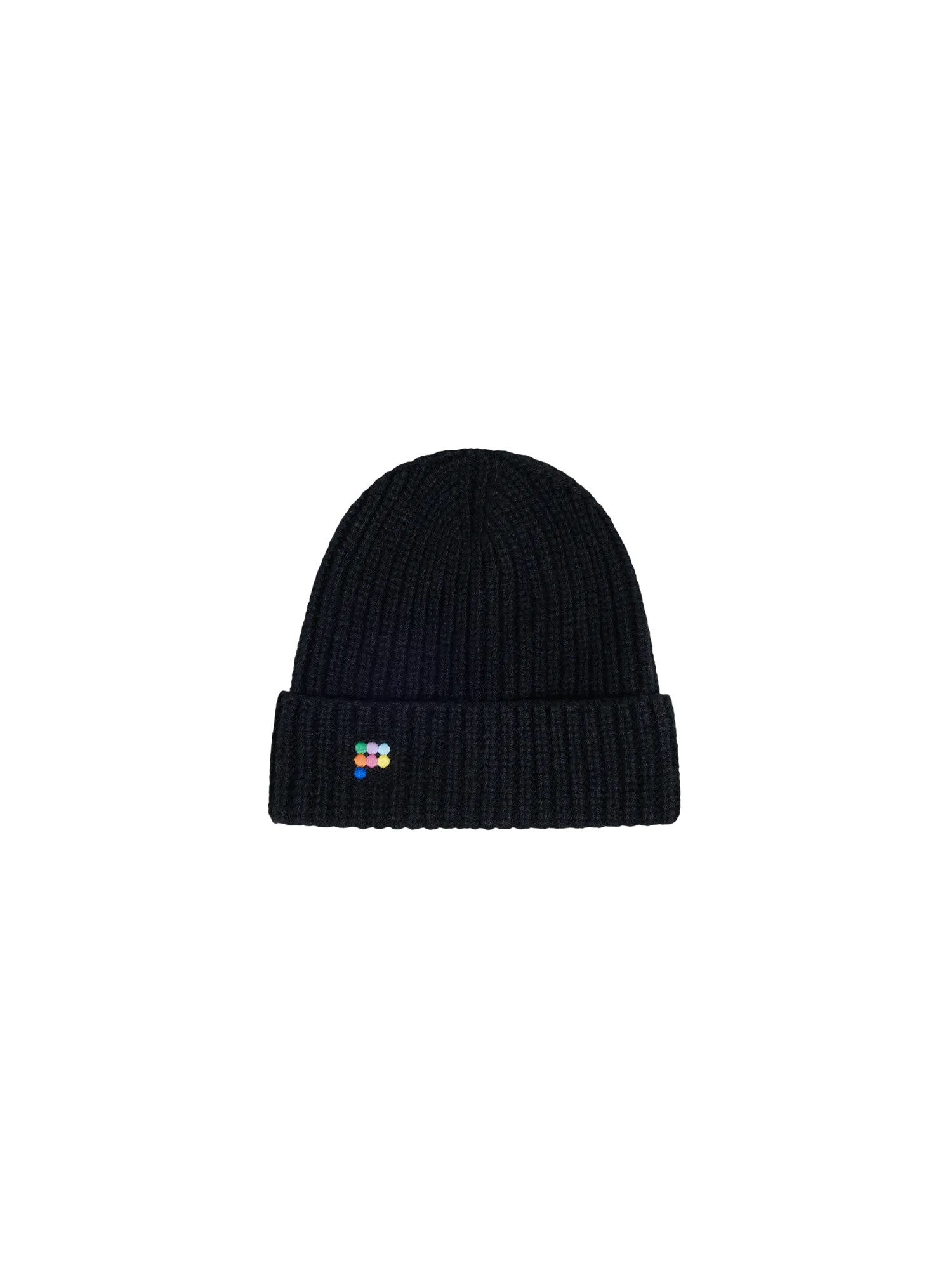 Kids’ Recycled Cashmere Bi-color Hat—black