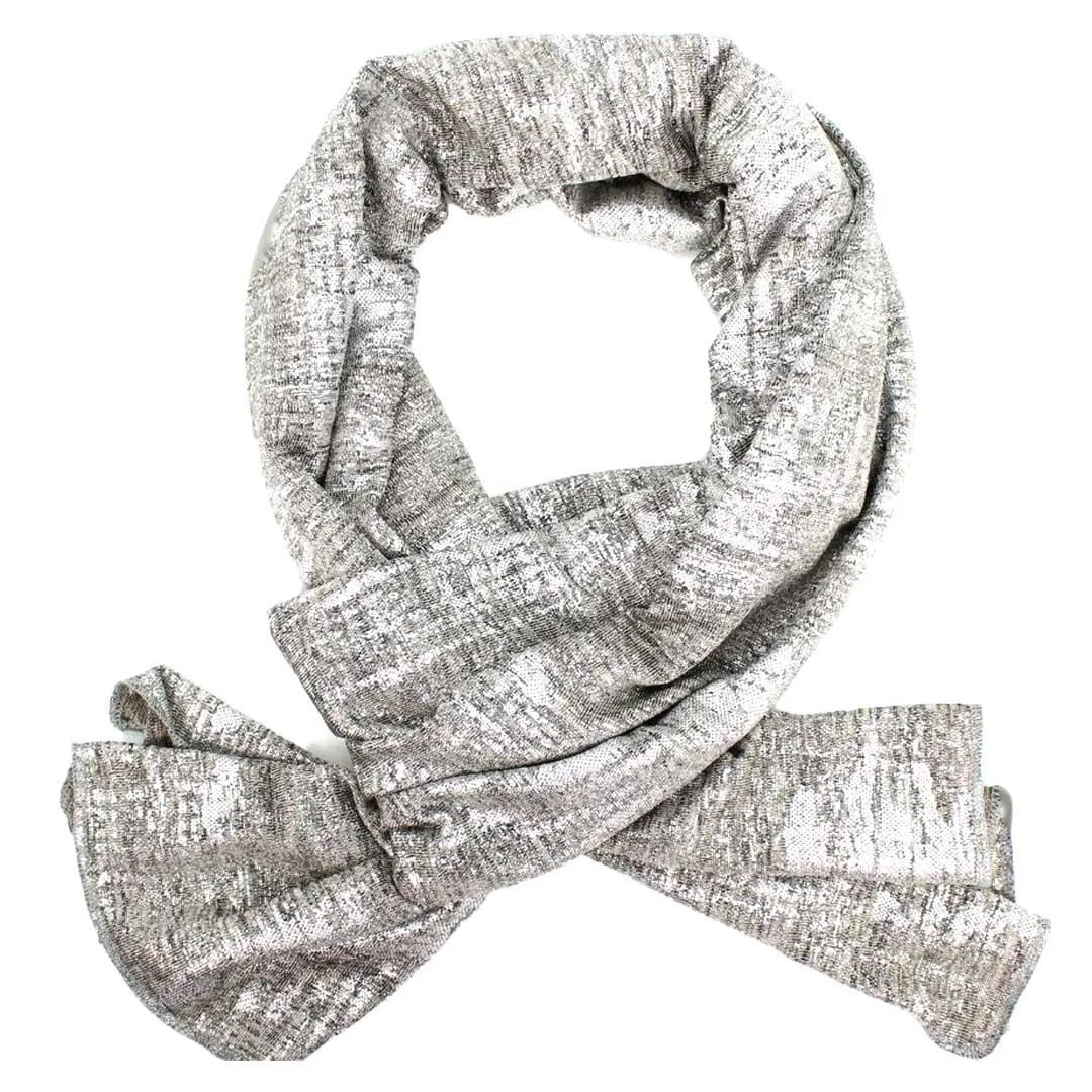 Knit Scarf - Oblong - Space Dye (Silver) by Dana Herbert