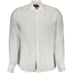 La Martina White Linen Men Shirt