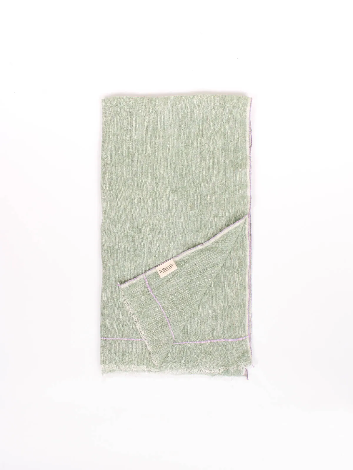 Linen Scarf, Sage and Lilac