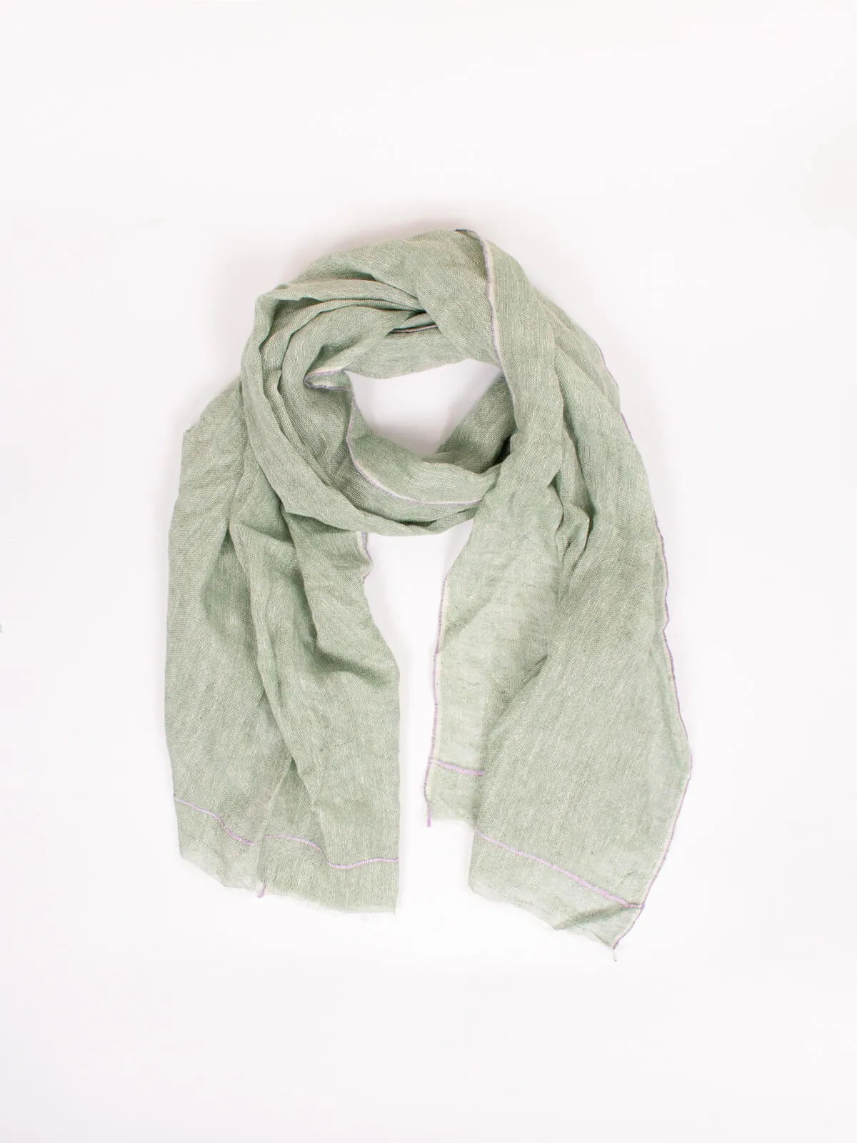 Linen Scarf, Sage and Lilac