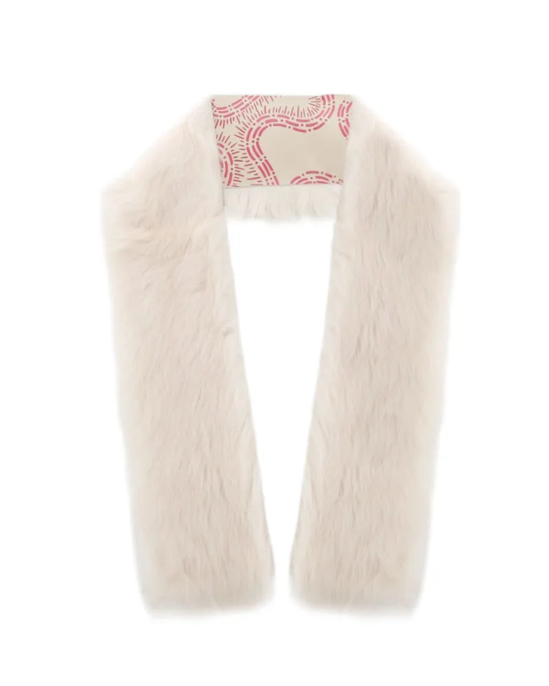 Maicon Dash Wiggle Printed Reversible Shearling Pull Through Scarf Designed by Zandra Rhodes