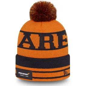 McLaren F1 New Era Team Bobble Cuff Beanie- Papaya