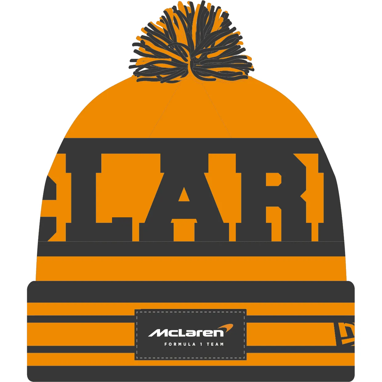 McLaren F1 New Era Team Bobble Cuff Beanie- Papaya