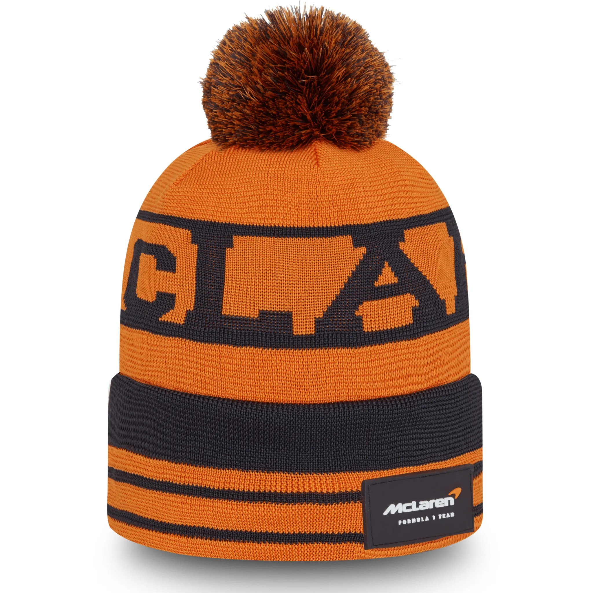 McLaren F1 New Era Team Bobble Cuff Beanie- Papaya