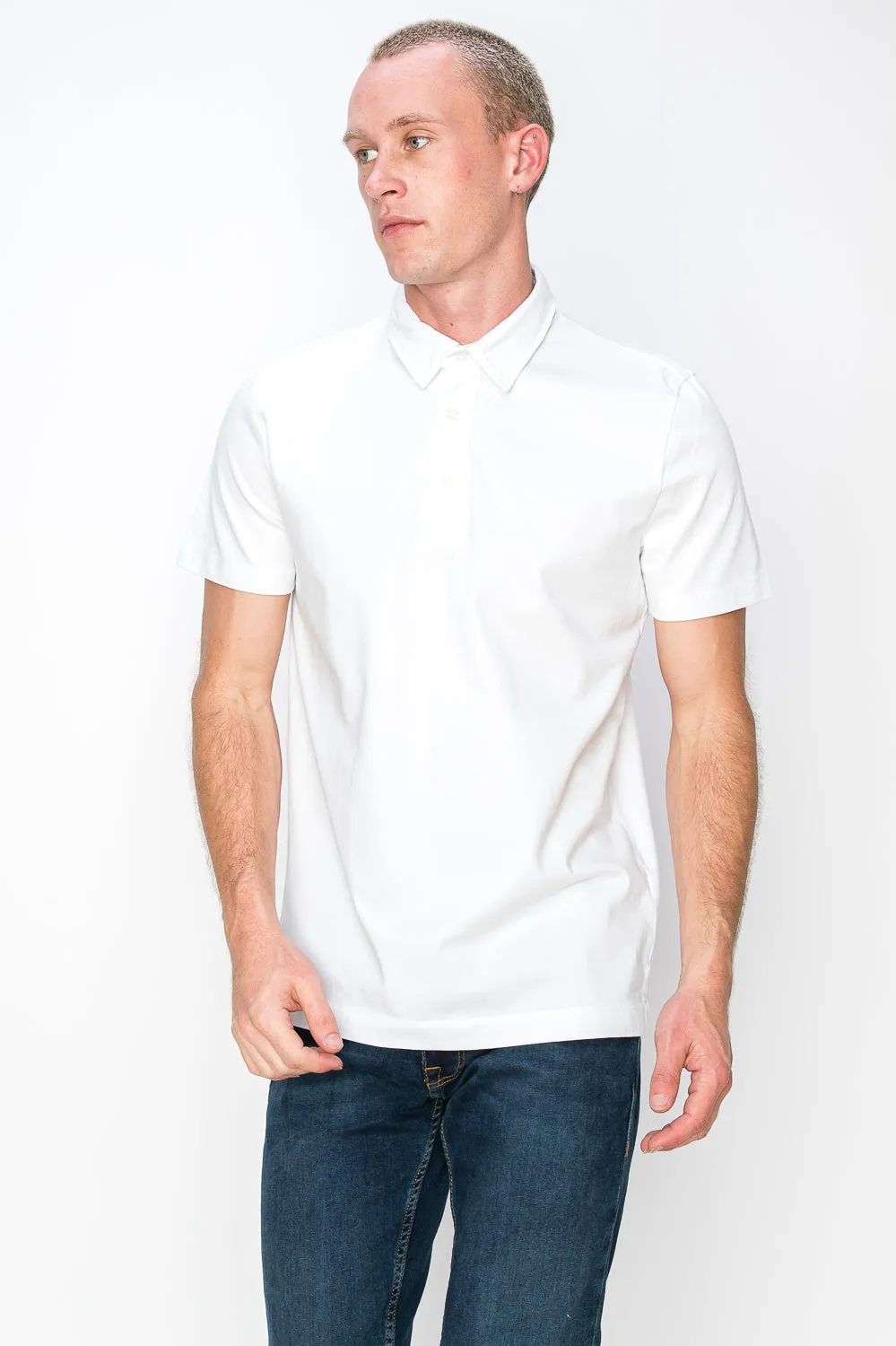 Men's Garment-Dyed Slub Cotton Polo T-Shirt