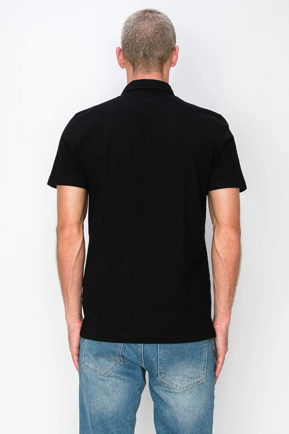 Men's Garment-Dyed Slub Cotton Polo T-Shirt