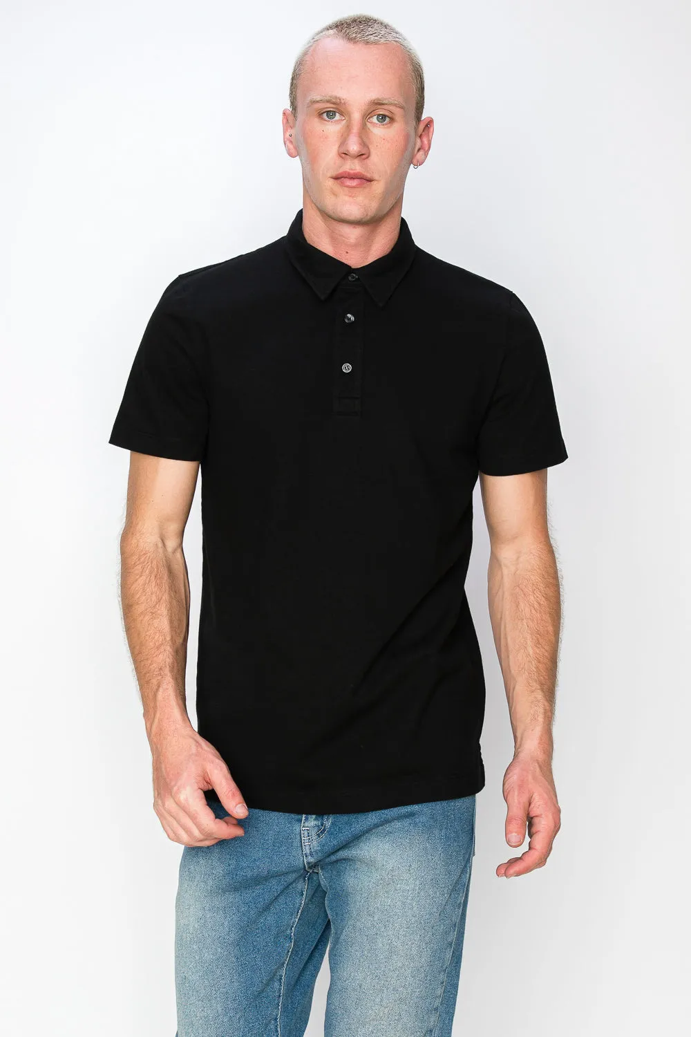 Men's Garment-Dyed Slub Cotton Polo T-Shirt