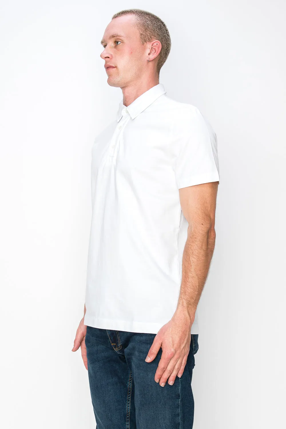 Men's Garment-Dyed Slub Cotton Polo T-Shirt