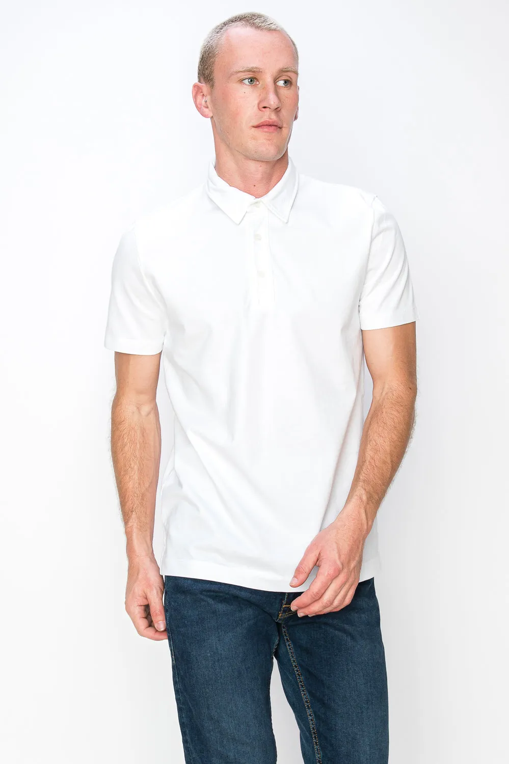 Men's Garment-Dyed Slub Cotton Polo T-Shirt