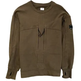 Men's Lens Chest Pocket Jumper Khaki Size M