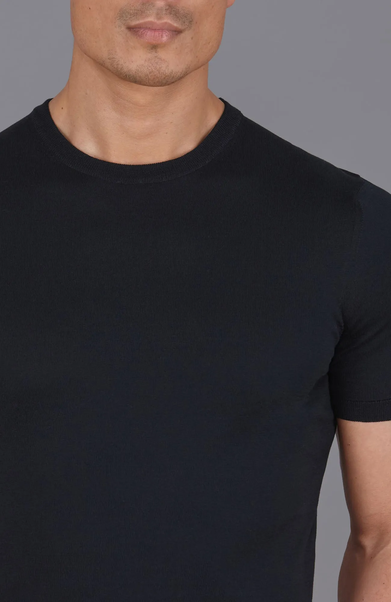 Mens Superfine Mercerised Cotton Knitted T-Shirt