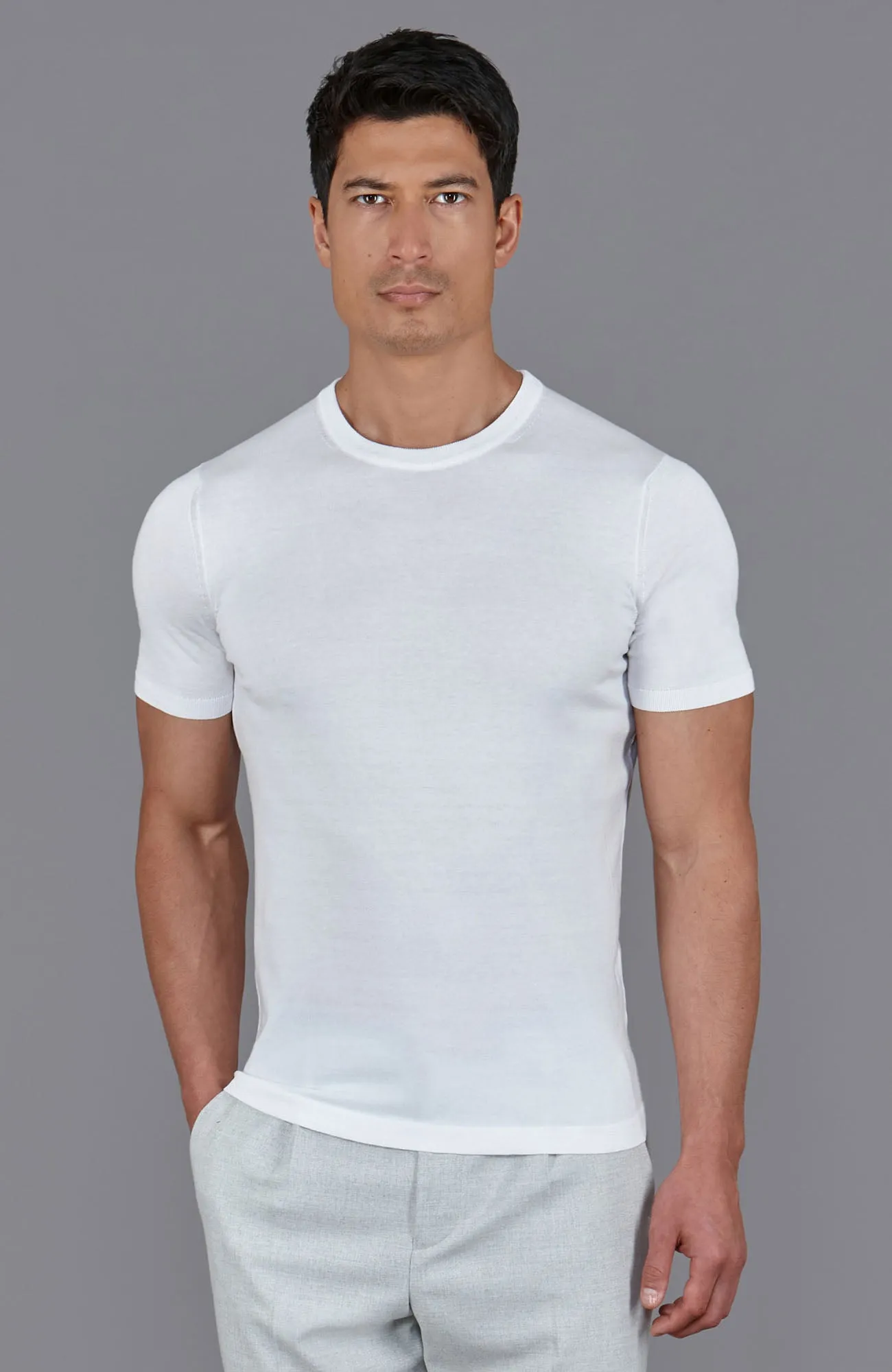 Mens Superfine Mercerised Cotton Knitted T-Shirt